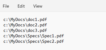Individual File List Page Range Specification