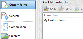 Custom Forms Settings