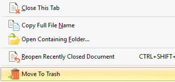 Move Open Documents to the Recycle Bin