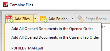 Combine Existing Files into a New PDF Document