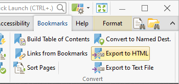 Export Bookmarks to HTML Format
