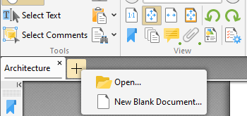 New Document Tab Options