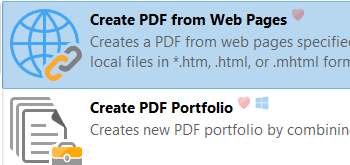 Create PDFs from Web Pages Tool/Action