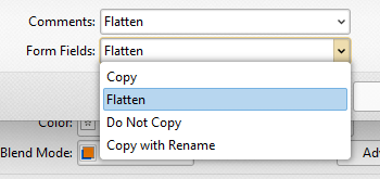 Specify Processing Options for Comments and Form Fields in the 'Overlay Pages' Feature