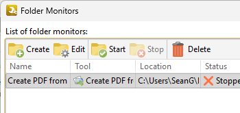 Autostart Option for Folder Monitors