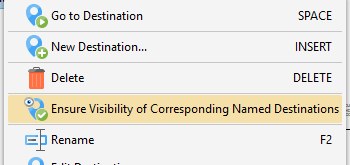 Ensure Visibility of Named Destinations